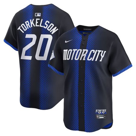 Men's Detroit Tigers #20 Spencer Torkelson Nike Navy 2024 City Connect Limited Jersey